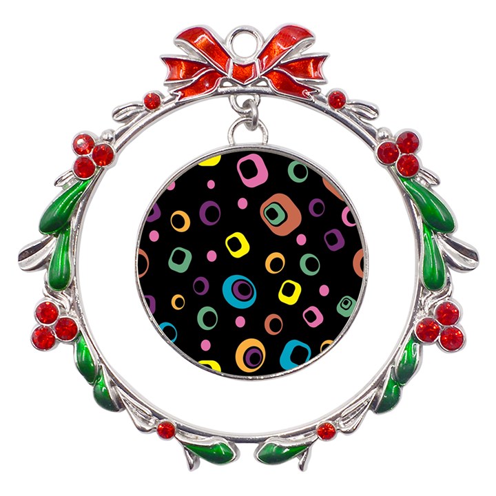 Abstract-2 Metal X mas Wreath Ribbon Ornament