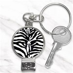 Zebra-black White Nail Clippers Key Chain Front