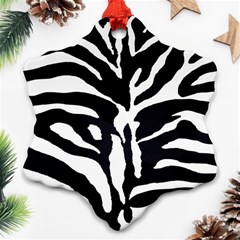 Zebra-black White Ornament (snowflake)