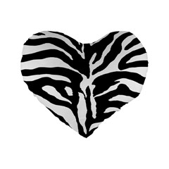 Zebra-black White Standard 16  Premium Heart Shape Cushions by nateshop