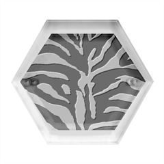 Zebra-black White Hexagon Wood Jewelry Box