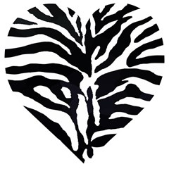 Zebra-black White Wooden Puzzle Heart by nateshop