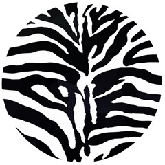 Zebra-black White Wooden Bottle Opener (round) by nateshop