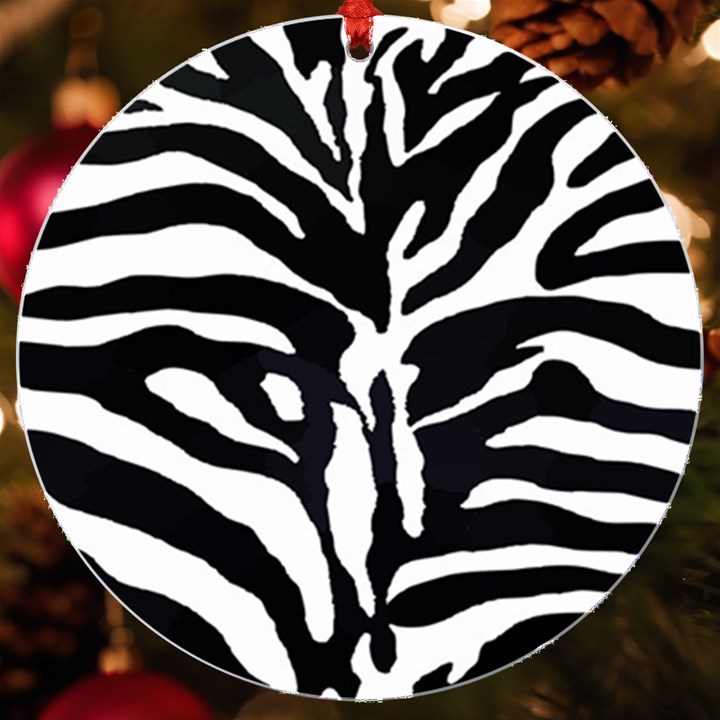 Zebra-black White UV Print Acrylic Ornament Round