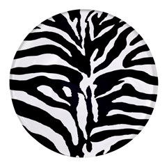 Zebra-black White Round Glass Fridge Magnet (4 Pack) by nateshop