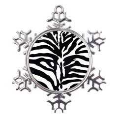 Zebra-black White Metal Large Snowflake Ornament