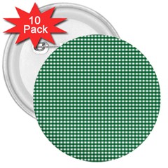 Green -1 3  Buttons (10 Pack)  by nateshop