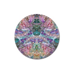 Spring Arabesque Magnet 3  (round) by kaleidomarblingart