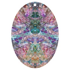 Spring Arabesque Uv Print Acrylic Ornament Oval by kaleidomarblingart