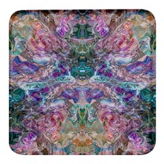 Spring Arabesque Square Glass Fridge Magnet (4 Pack) by kaleidomarblingart