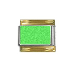 Green-2 Gold Trim Italian Charm (9mm)