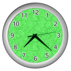 Green-2 Wall Clock (silver) by nateshop