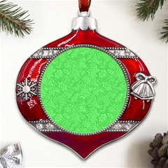 Green-2 Metal Snowflake And Bell Red Ornament by nateshop