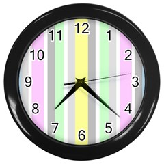 Stripes-2 Wall Clock (black) by nateshop