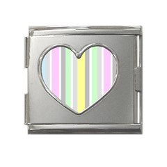 Stripes-2 Mega Link Heart Italian Charm (18mm) by nateshop