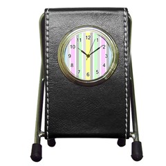 Stripes-2 Pen Holder Desk Clock by nateshop