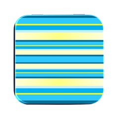 Stripes-3 Square Metal Box (black) by nateshop