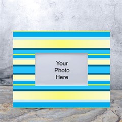 Stripes-3 White Tabletop Photo Frame 4 x6  by nateshop