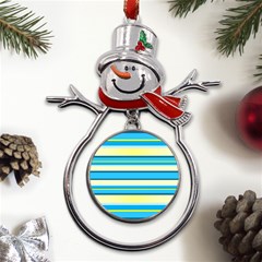 Stripes-3 Metal Snowman Ornament by nateshop