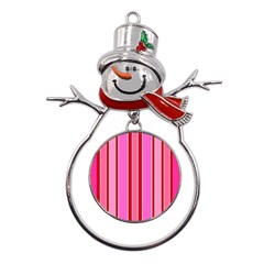 Stripes-4 Metal Snowman Ornament by nateshop