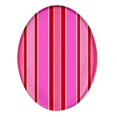 Stripes-4 Oval Glass Fridge Magnet (4 Pack)