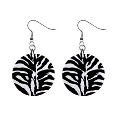 Zebra-black White Mini Button Earrings by nateshop