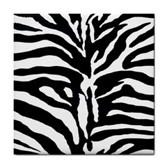 Zebra-black White Tile Coaster by nateshop