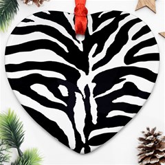 Zebra-black White Ornament (heart) by nateshop