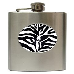 Zebra-black White Hip Flask (6 Oz) by nateshop