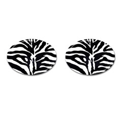 Zebra-black White Cufflinks (oval) by nateshop