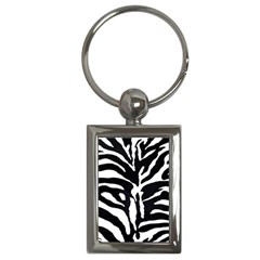 Zebra-black White Key Chain (rectangle) by nateshop