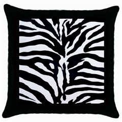 Zebra-black White Throw Pillow Case (black) by nateshop