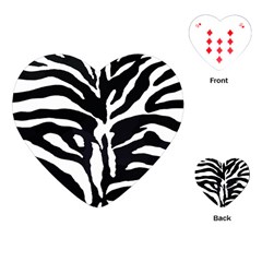 Zebra-black White Playing Cards Single Design (heart) by nateshop