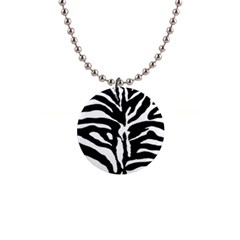 Zebra-black White 1  Button Necklace by nateshop