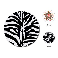 Zebra-black White Playing Cards Single Design (round)