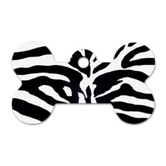 Zebra-black White Dog Tag Bone (one Side) by nateshop