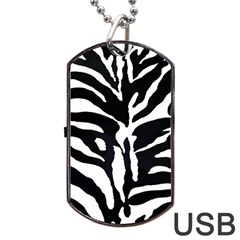 Zebra-black White Dog Tag Usb Flash (one Side) by nateshop