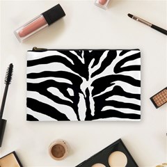 Zebra-black White Cosmetic Bag (medium) by nateshop