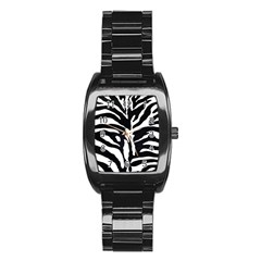 Zebra-black White Stainless Steel Barrel Watch by nateshop