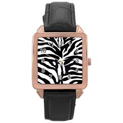 Zebra-black White Rose Gold Leather Watch  by nateshop