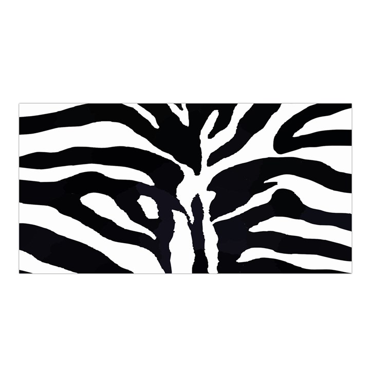 Zebra-black White Satin Shawl 45  x 80 