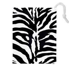 Zebra-black White Drawstring Pouch (5xl) by nateshop