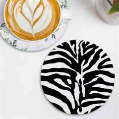 Zebra-black White Uv Print Round Tile Coaster by nateshop