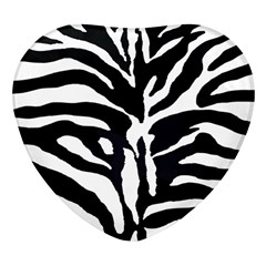 Zebra-black White Heart Glass Fridge Magnet (4 Pack) by nateshop