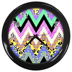 Zigzag-1 Wall Clock (black) by nateshop