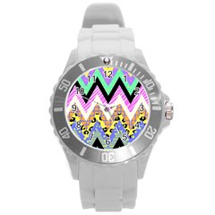 Zigzag-1 Round Plastic Sport Watch (l) by nateshop