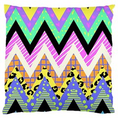 Zigzag-1 Standard Premium Plush Fleece Cushion Case (one Side)