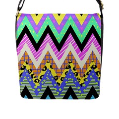 Zigzag-1 Flap Closure Messenger Bag (l) by nateshop