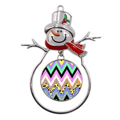 Zigzag-1 Metal Snowman Ornament by nateshop