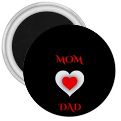 Mom And Dad, Father, Feeling, I Love You, Love 3  Magnets by nateshop